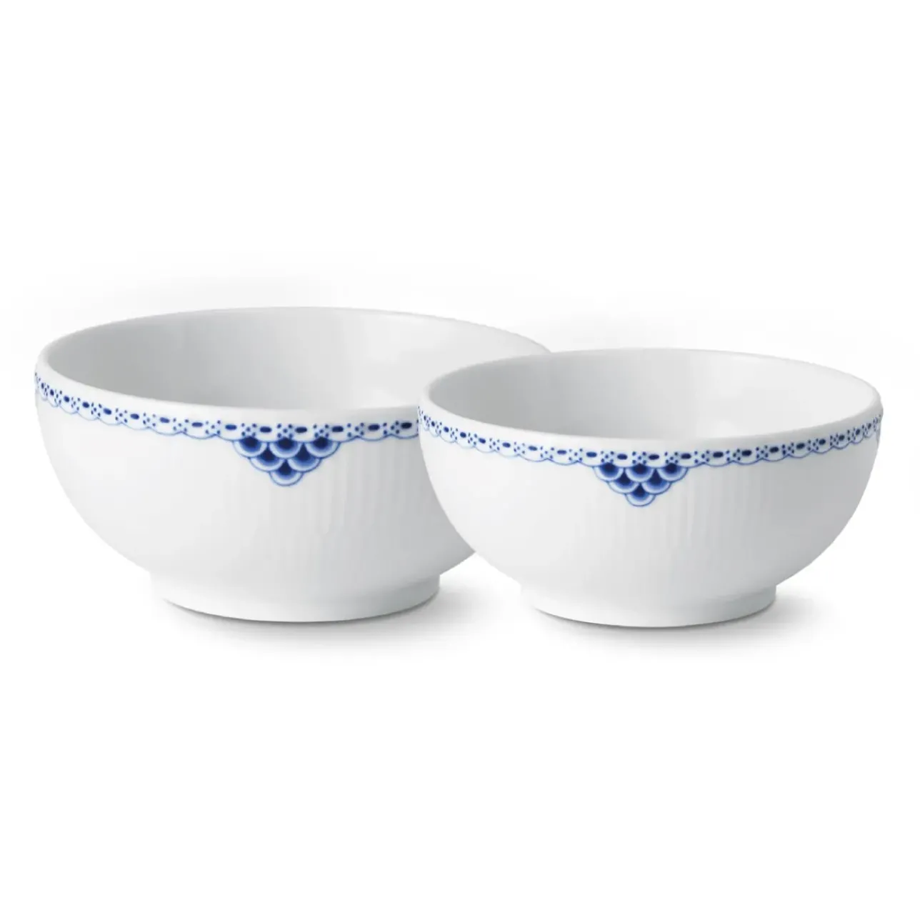 Prinsesse|Snackskåle*Royal Copenhagen Prinsesse skål, 73 cl, 110 cl, 2 stk.