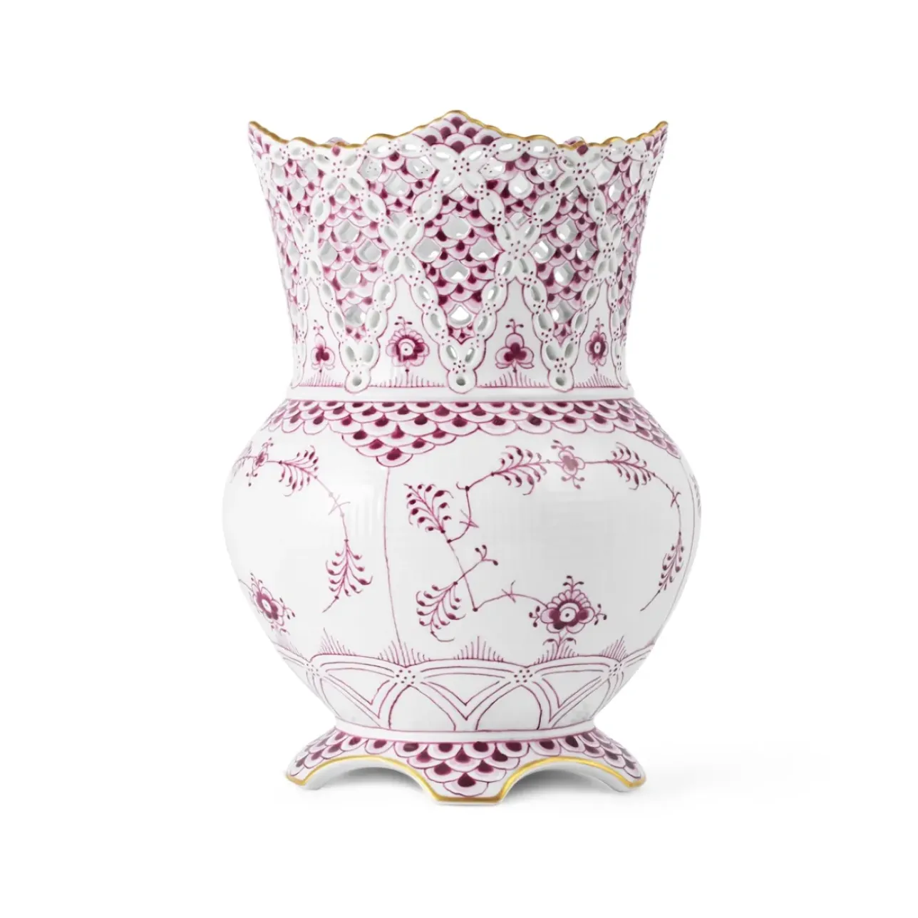 Eksklusive Steldele|Purpur Musselmalet Helblonde Med Guld*Royal Copenhagen Purpur Musselmalet Helblonde med Guld vase, Limited Edition, 22 cm