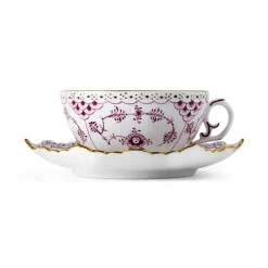 Eksklusive Steldele|Purpur Musselmalet Helblonde Med Guld*Royal Copenhagen Purpur Musselmalet Helblonde med Guld kop og underkop, Limited Edition, 22 cl