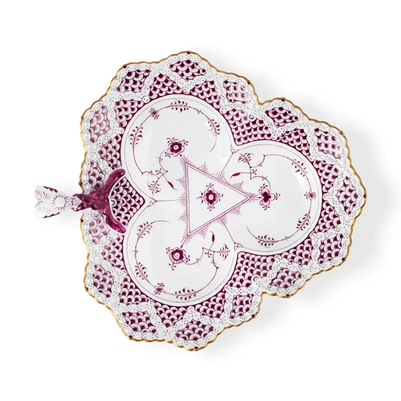 Eksklusive Steldele|Purpur Musselmalet Helblonde Med Guld*Royal Copenhagen Purpur Musselmalet Helblonde med Guld asiet, Limited Edition, 25 cm