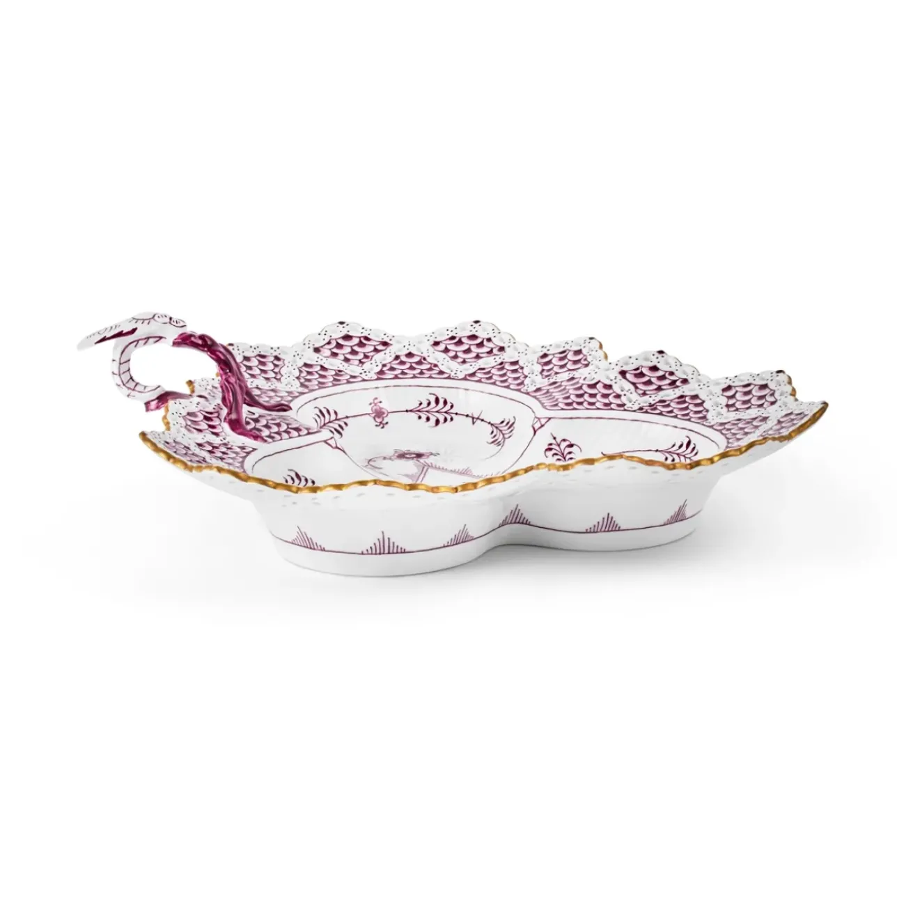 Eksklusive Steldele|Purpur Musselmalet Helblonde Med Guld*Royal Copenhagen Purpur Musselmalet Helblonde med Guld asiet, Limited Edition, 25 cm
