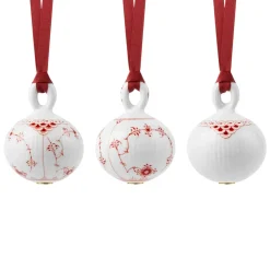 Special Editions|Julepynt*Royal Copenhagen Rød Musselmalet juleornament, 9 cm, 3 stk.