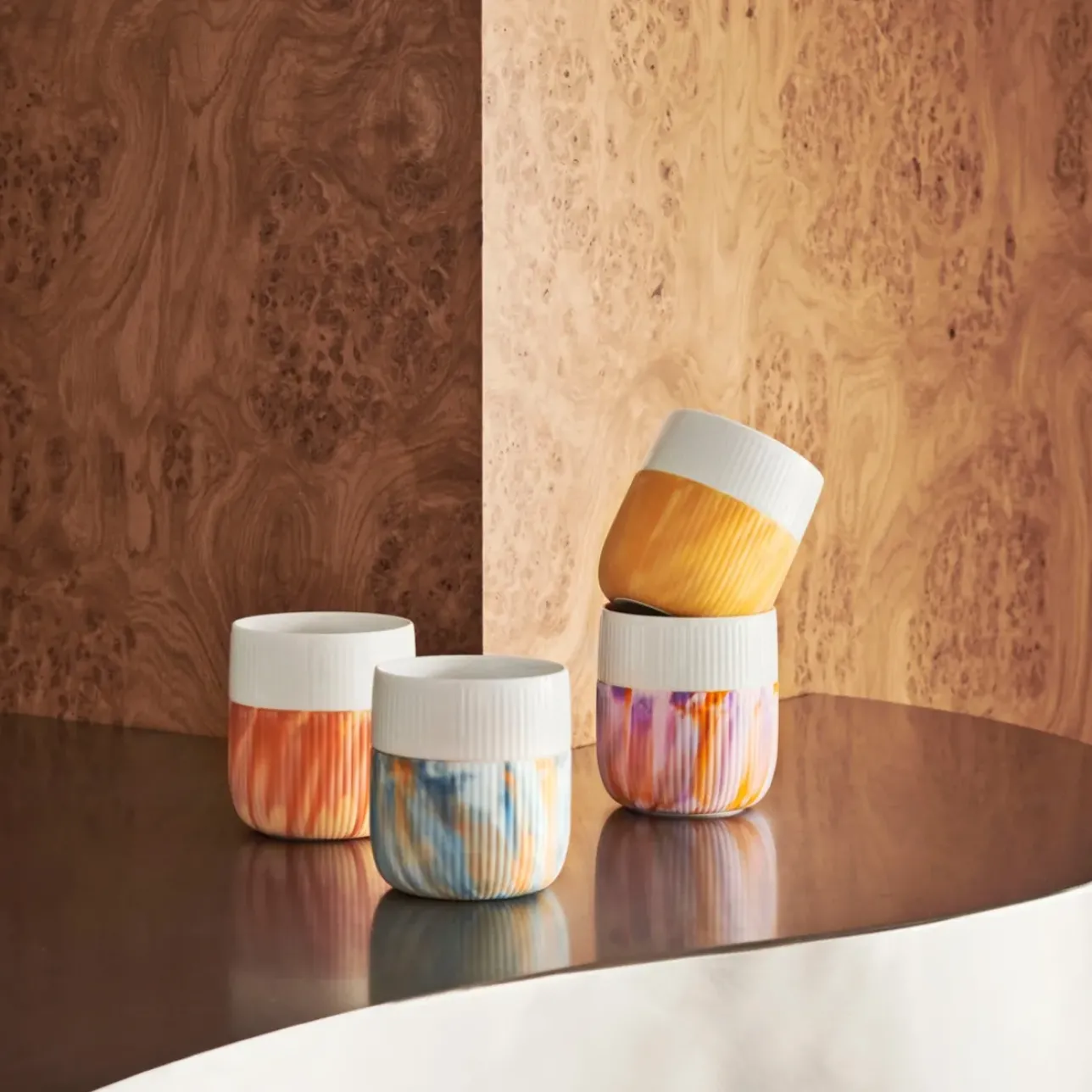 Riflet Contrast|Kaffekopper*Royal Copenhagen Riflet Contrast Marble krus, , 35 cl Ocean Mist
