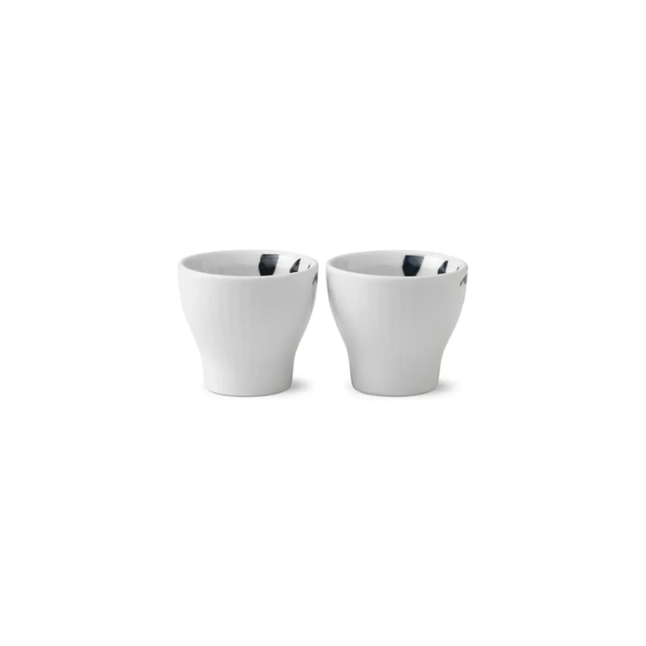 Sort Mega Riflet|Æggebægre*Royal Copenhagen Sort Mega Riflet æggebæger, 4,8 cm, 2 stk.