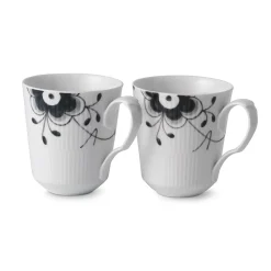 Sort Mega Riflet|Kaffekopper*Royal Copenhagen kop, 38 cl, 2 stk. Sort Mega Riflet