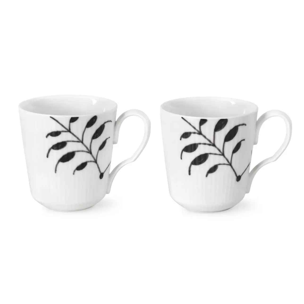 Sort Mega Riflet|Kaffekopper*Royal Copenhagen Sort mega Riflet kop, 28 cl, 2 stk.