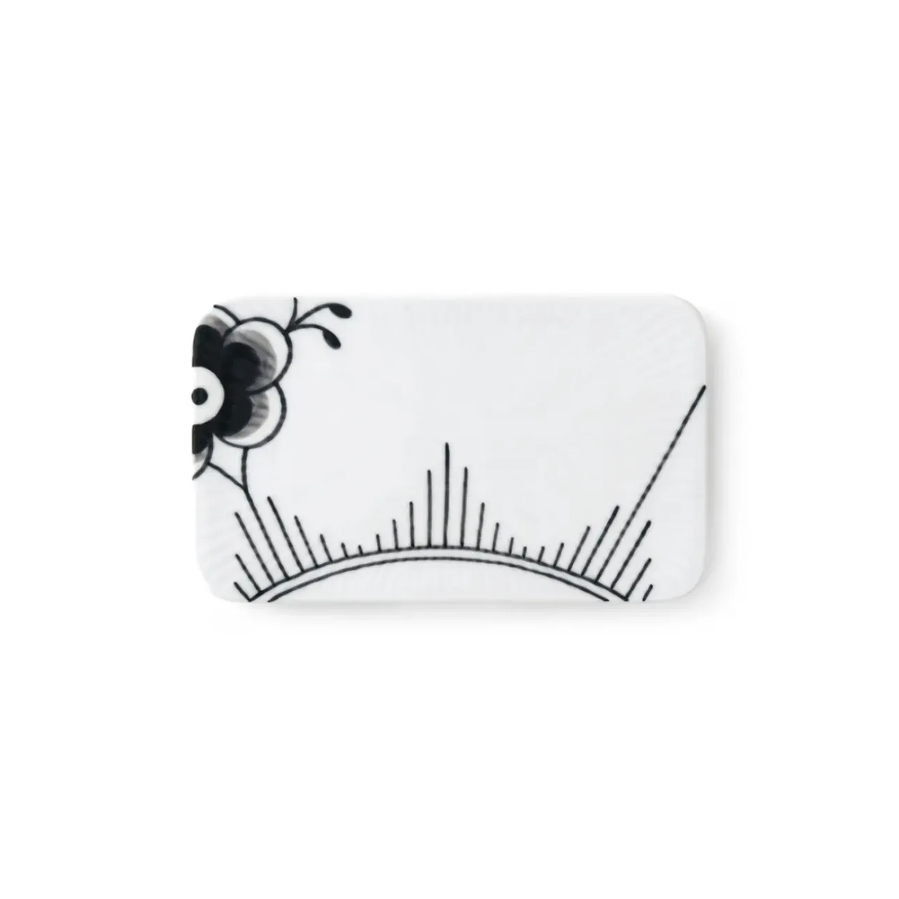 Sort Mega Riflet|Serveringsbræt*Royal Copenhagen Sort Mega Riflet serveringsbræt, 15,5 cm