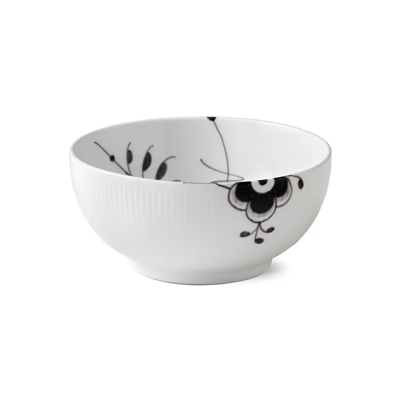 Sort Mega Riflet|Salatskåle*Royal Copenhagen Sort Mega Riflet skål, 110 cl