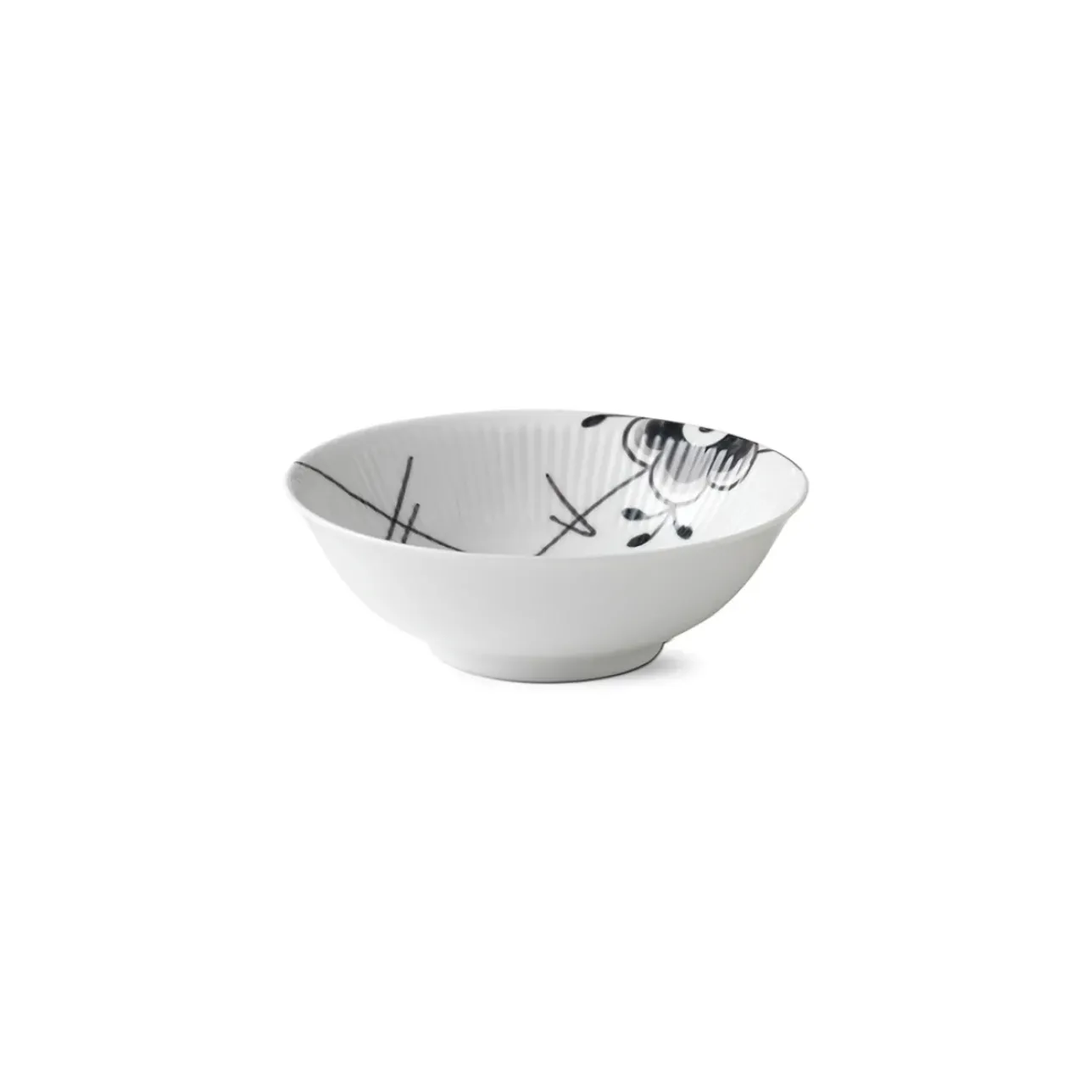 Sort Mega Riflet|Snackskåle*Royal Copenhagen Sort Mega Riflet skål, 35 cl