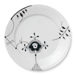 Sort Mega Riflet|Middagstallerkener*Royal Copenhagen Sort Mega Riflet tallerken, decoration 6, 27 cm