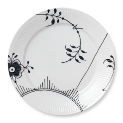 Sort Mega Riflet|Middagstallerkener*Royal Copenhagen Sort Mega Riflet tallerken, decoration 2, 27 cm