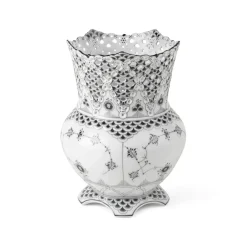 Eksklusive Steldele|Sort Musselmalet Helblonde*Royal Copenhagen Sort Musselmalet Helblonde vase, 22 cm