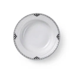 Sort Riflet Blonde|Dybe Tallerkener*Royal Copenhagen Sort Riflet Blonde dyb tallerken, 21 cm