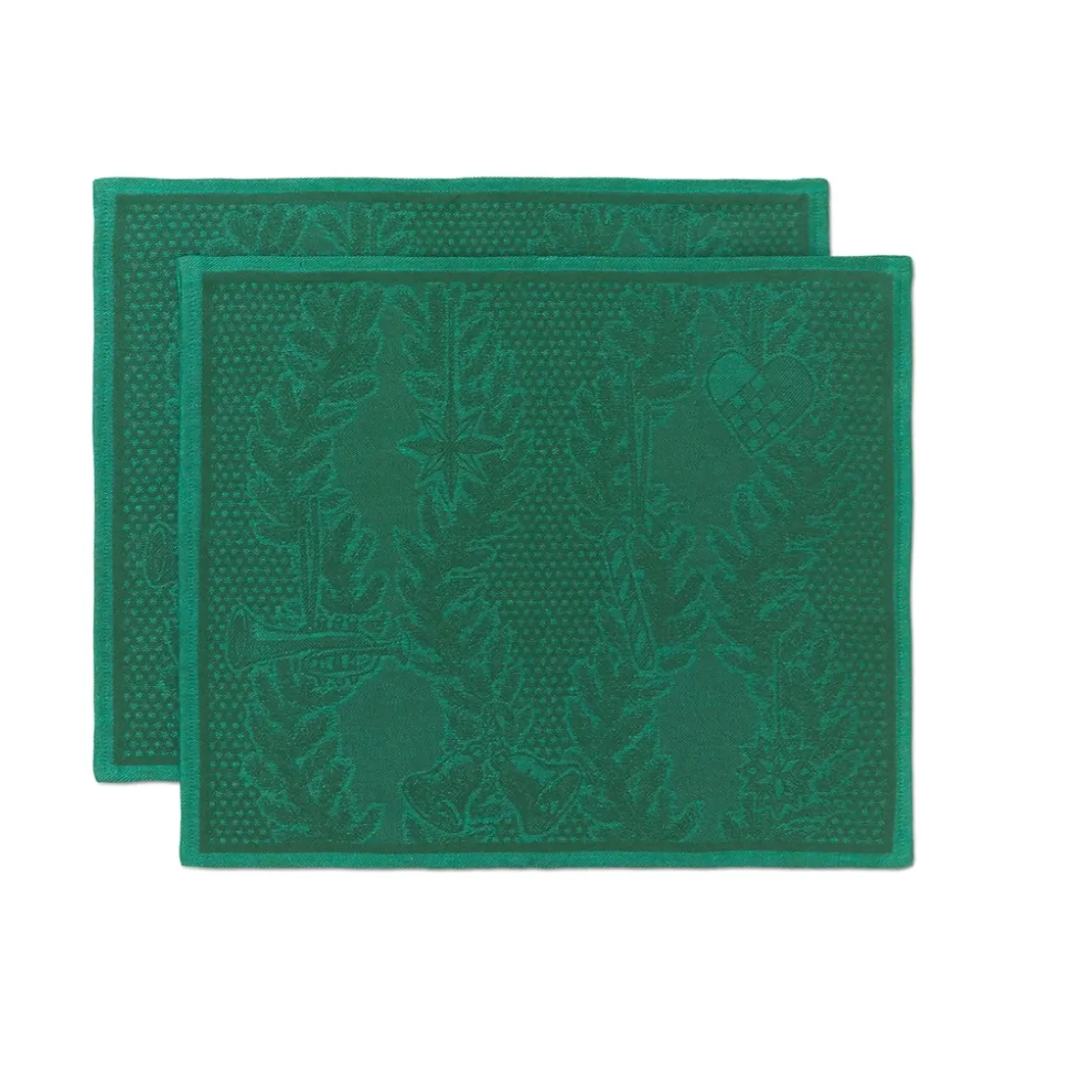 Stjerne Riflet Jul|Julepynt*Royal Copenhagen Stjerne Riflet Jul dækkeserviet, grøn, 45 x 35 cm, 2 stk. Grøn Stjerne Riflet Jul