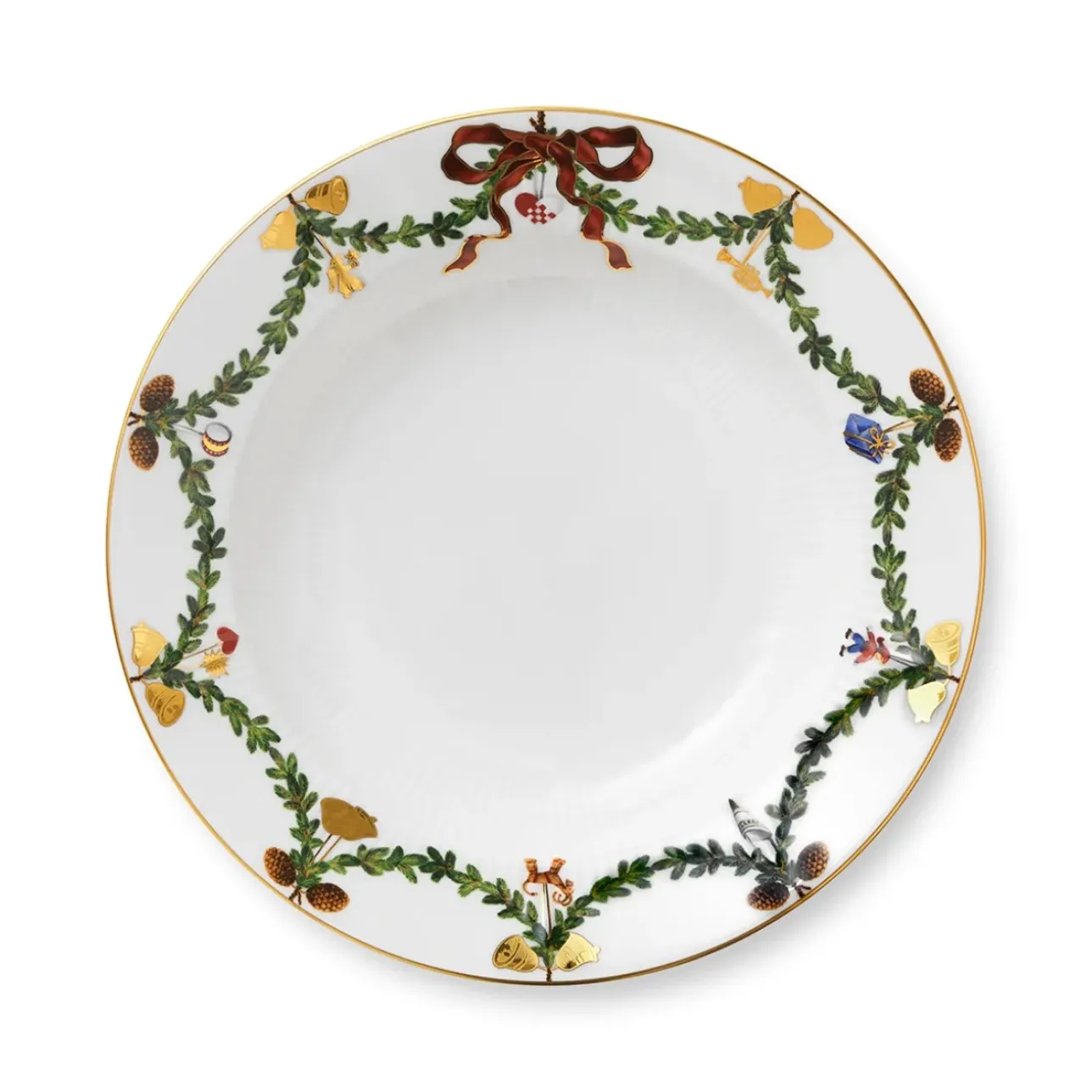 Stjerne Riflet Jul|Dybe Tallerkener*Royal Copenhagen Stjerne Riflet Jul dyb tallerken, 24,5 cm