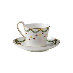 Stjerne Riflet Jul|Kaffekopper*Royal Copenhagen Stjerne Riflet Jul højhankskop og underkop, 27 cl