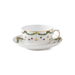 Stjerne Riflet Jul|Kaffekopper*Royal Copenhagen Stjerne Riflet Jul kop og underkop, 32 cl
