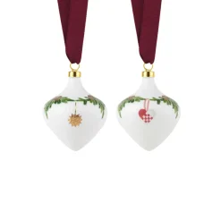 Stjerne Riflet Jul|Julepynt*Royal Copenhagen Stjerne Riflet Jul ornament, 8,5 cm, 2 stk.