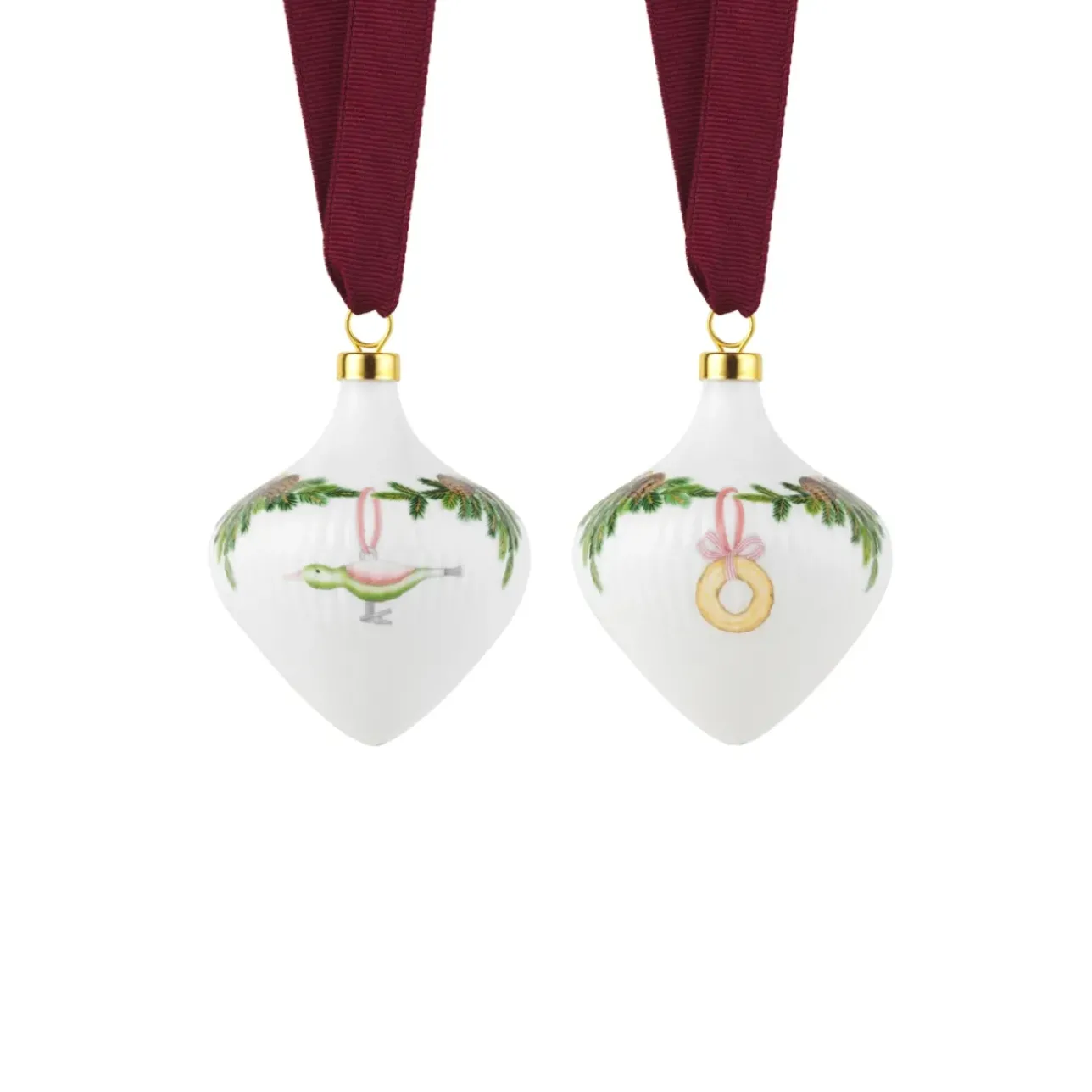 Stjerne Riflet Jul|Julepynt*Royal Copenhagen Stjerne Riflet Jul ornament, 8,5 cm, 2 stk.