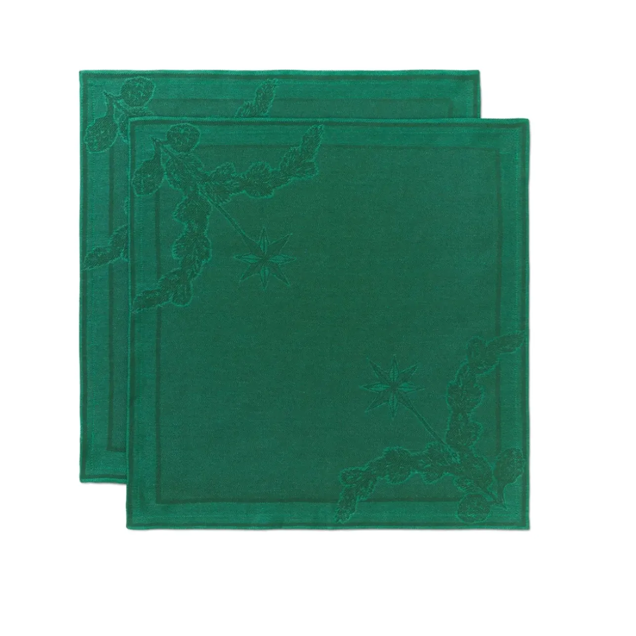 Stjerne Riflet Jul|Julepynt*Royal Copenhagen Stjerne Riflet Jul serviet, grøn, 45 x 45 cm, 2 stk. Grøn Star Fluted Christmas