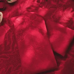 Stjerne Riflet Jul|Julepynt*Royal Copenhagen Stjerne Riflet Jul serviet, rød, 45 x 45 cm, 2 stk. Rød Star Fluted Christmas