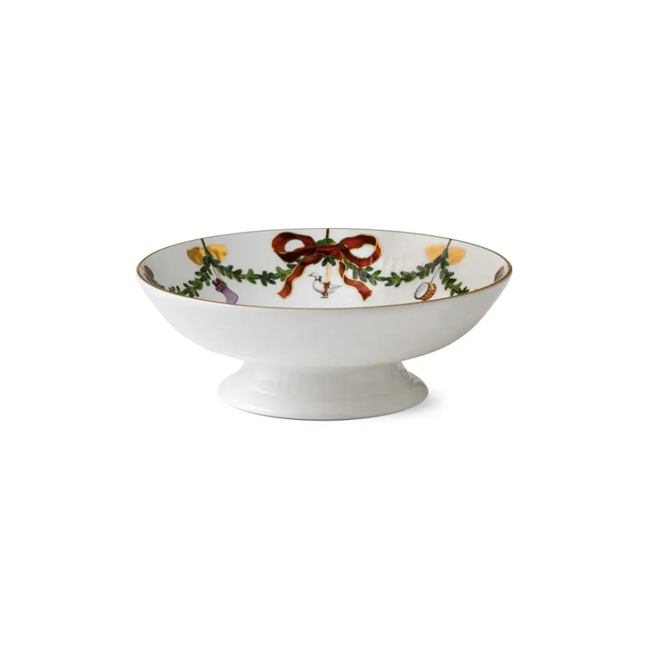 Stjerne Riflet Jul|Snackskåle*Royal Copenhagen Stjerne Riflet Jul skål på fod, 42 cl